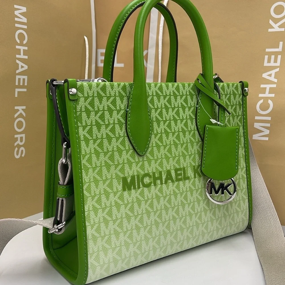 Michael Kors Mirella Small Ombré Signature Logo Crossbody Bag COLOR JUNGLE NWT